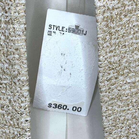 NWT rickie freeman TERI JON Women Jacket Blazer Golden Sz 10 Open front Classic - Picture 4 of 14